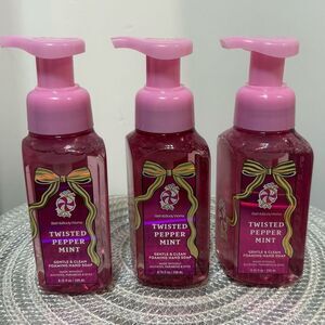 BBW Twisted Peppermint Foaming Hand Soap Set of 3 NWT